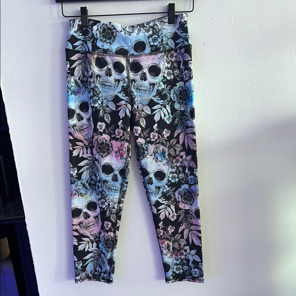 Floral Skull Print Leggings